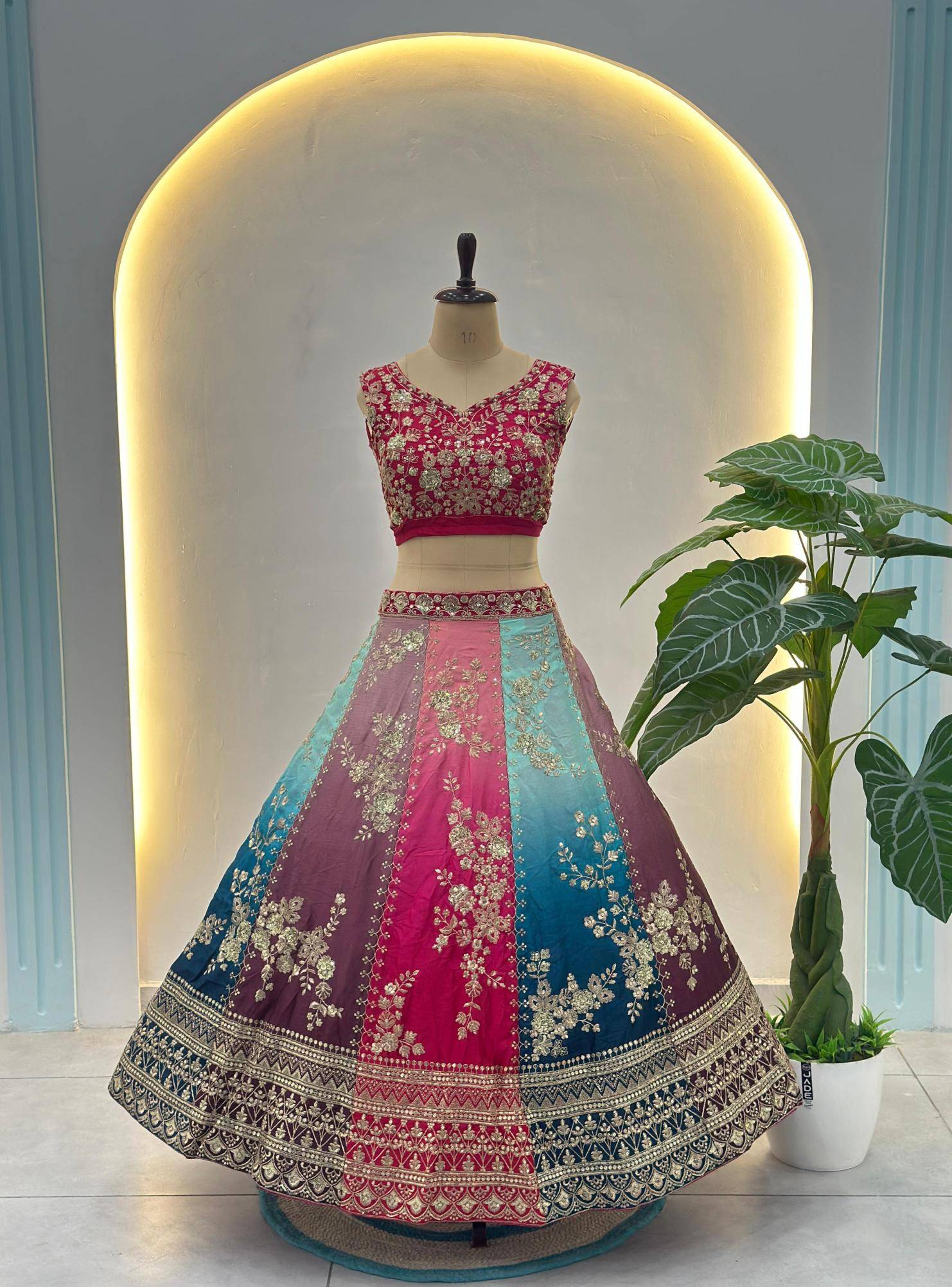 ON 5122 Chinon Bridal lehenga choli online shopping